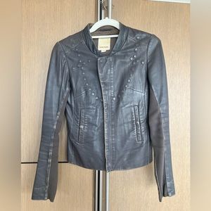 Y2K Diesel Leather Jacket. Soft lam leather. Decorative stitches and emboss.